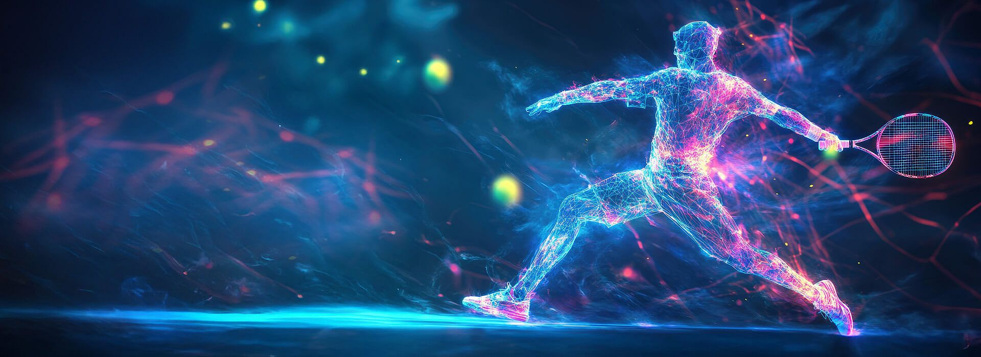 Digitalisierter Tennispieler