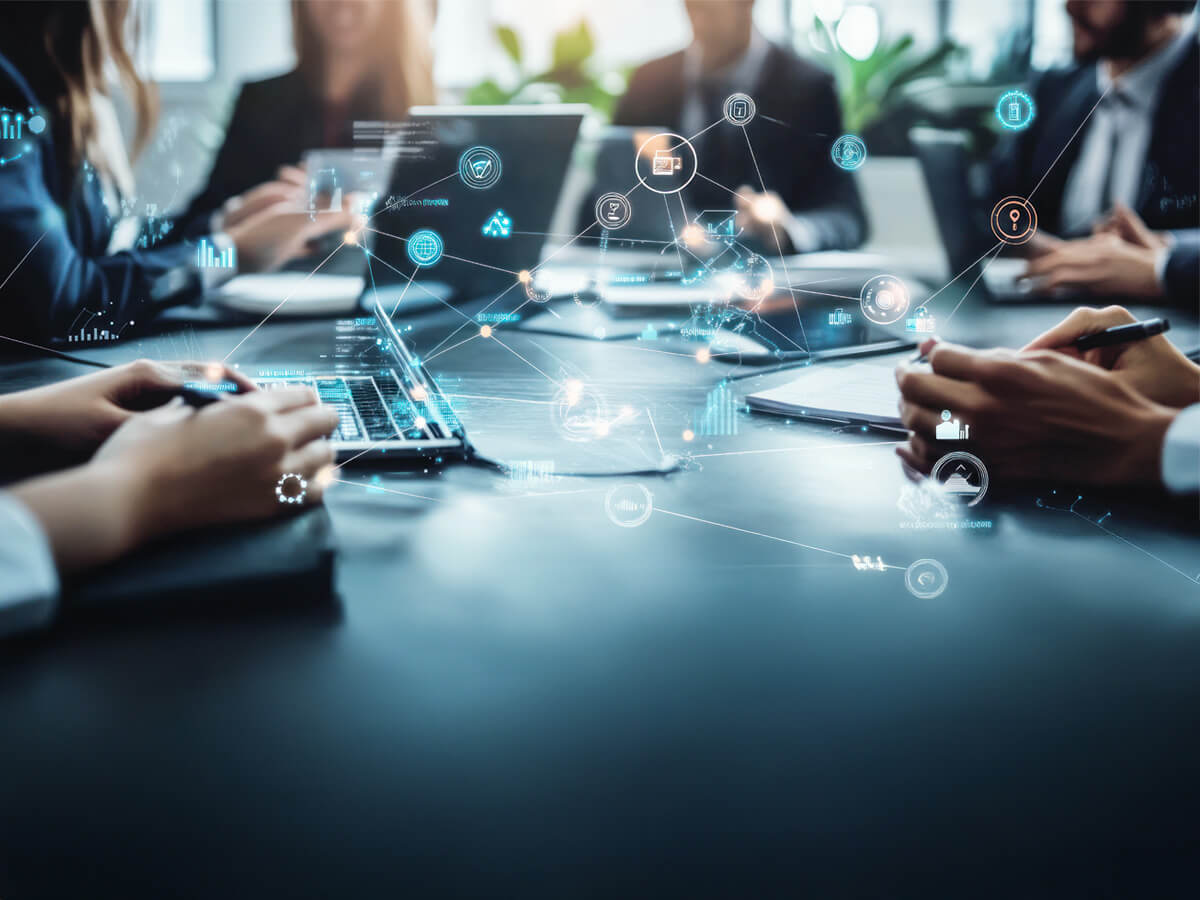 People working at a desk