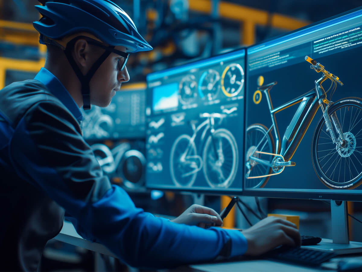 Bildschirm mit Fahrrad